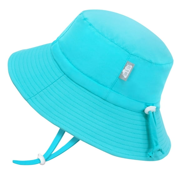 JAN & JUL Toddler Boy Swim Hat for Summer with Strap (L: 2-5 Years, Teal)