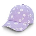 thumbnail image 1 of JAN & JUL Toddler Girl High Ponytail Base-Ball Cap, Adjustable (Purple Daisy, 6-24 Months), 1 of 7