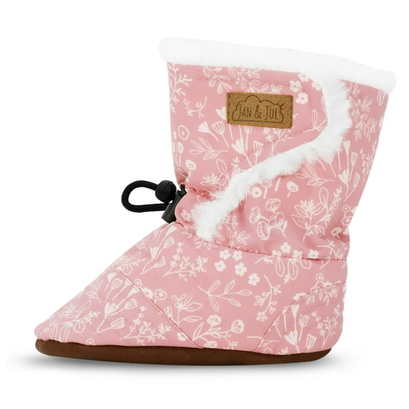 JAN & JUL Toddler Girl Soft Sole Shoes for Winter (Prairie Flowers, Size: Medium Toddler)