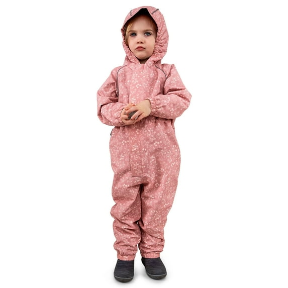 JAN & JUL Toddler Rain Coverall Suit for Girls, Waterproof (Puddle-Dry: Prairie Flowers, Size: 3T)