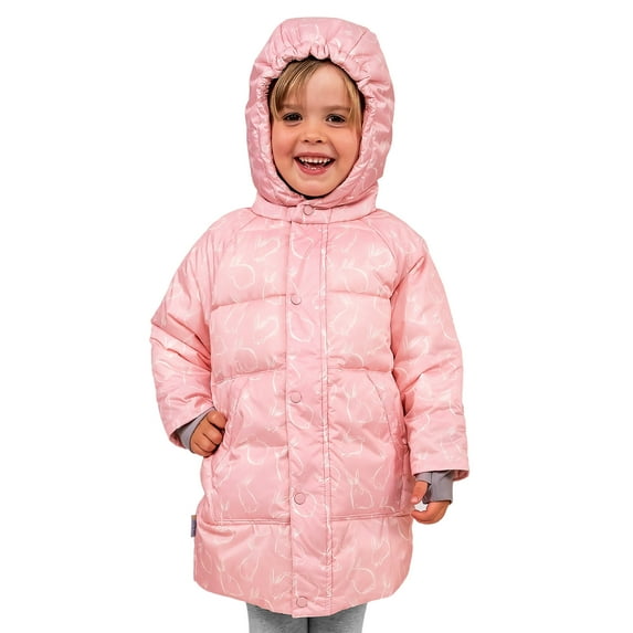 JAN & JUL Toddler Toasty-Dry Puffy Coat for Girls (Snow Bunny, 4T)