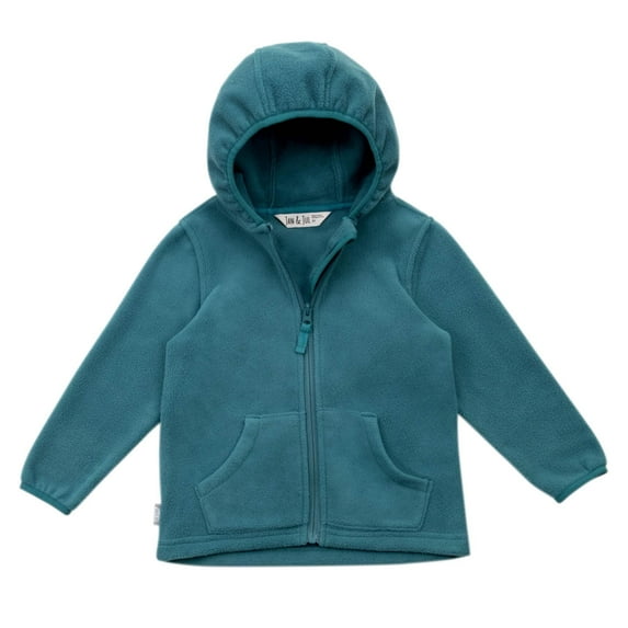 JAN & JUL Toddlers Unisex Soft Mid-Weight Zip Up Fleece Hoodie (Blue Spruce, 1T)