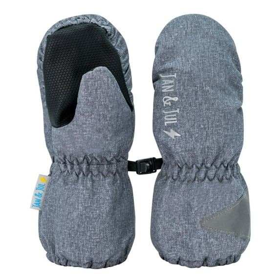 JAN & JUL Waterproof Cozy Mittens for Baby Boys and Girls (Heather Grey, XS: 0-2Y)