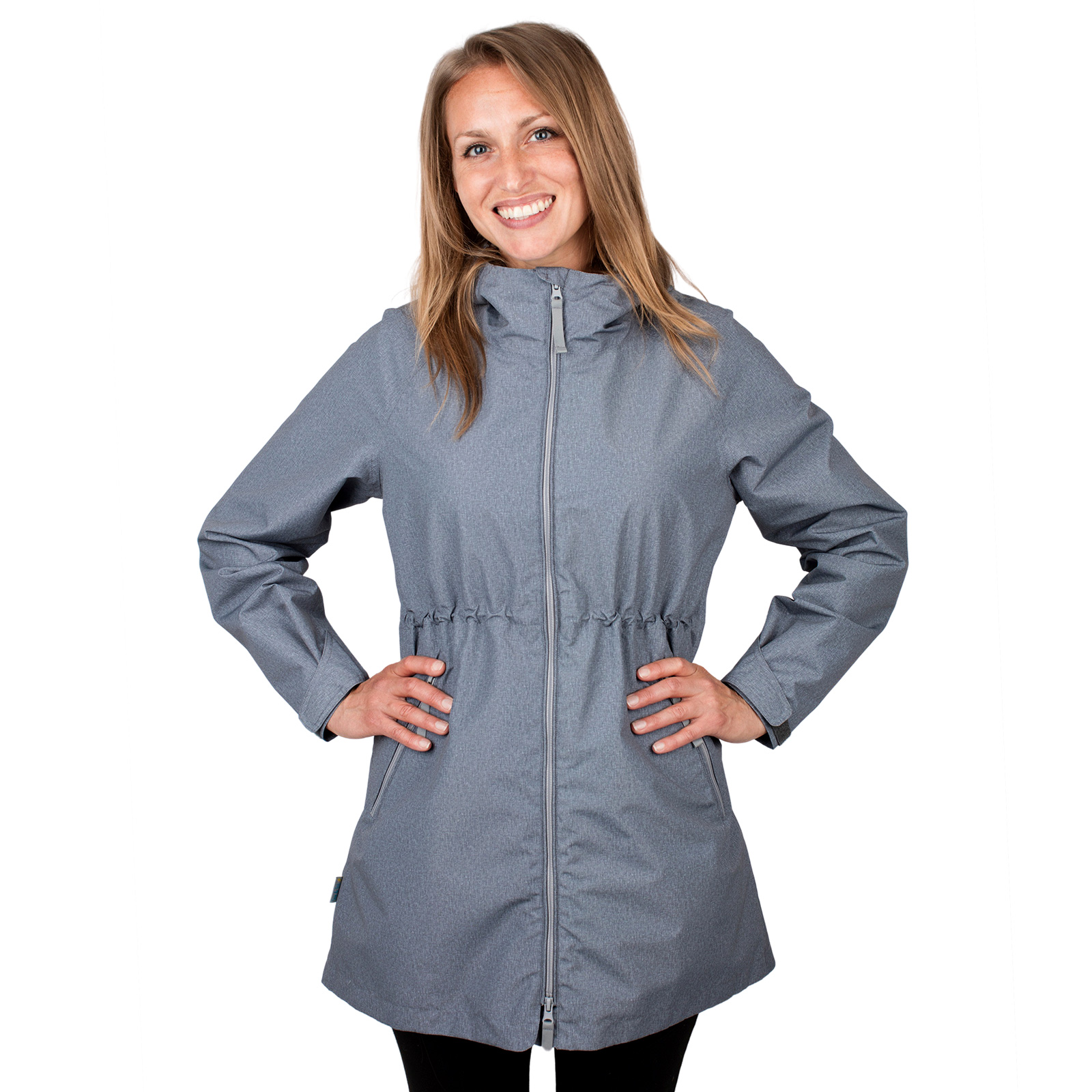 JAN & JUL Waterproof Rain-Coat for Women Thigh-Length Jacket (Heather Grey, Size L) - image 1 of 7