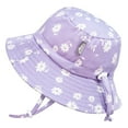 thumbnail image 1 of JAN & JUL Wide Brim Summer Bucket Hat for Girls Cotton (L: 2-5T, Purple Daisy), 1 of 5