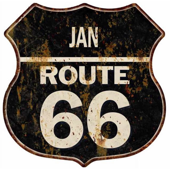 JAN Route 66 Gift Shield Metal Sign Man Cave Gift 211110004014