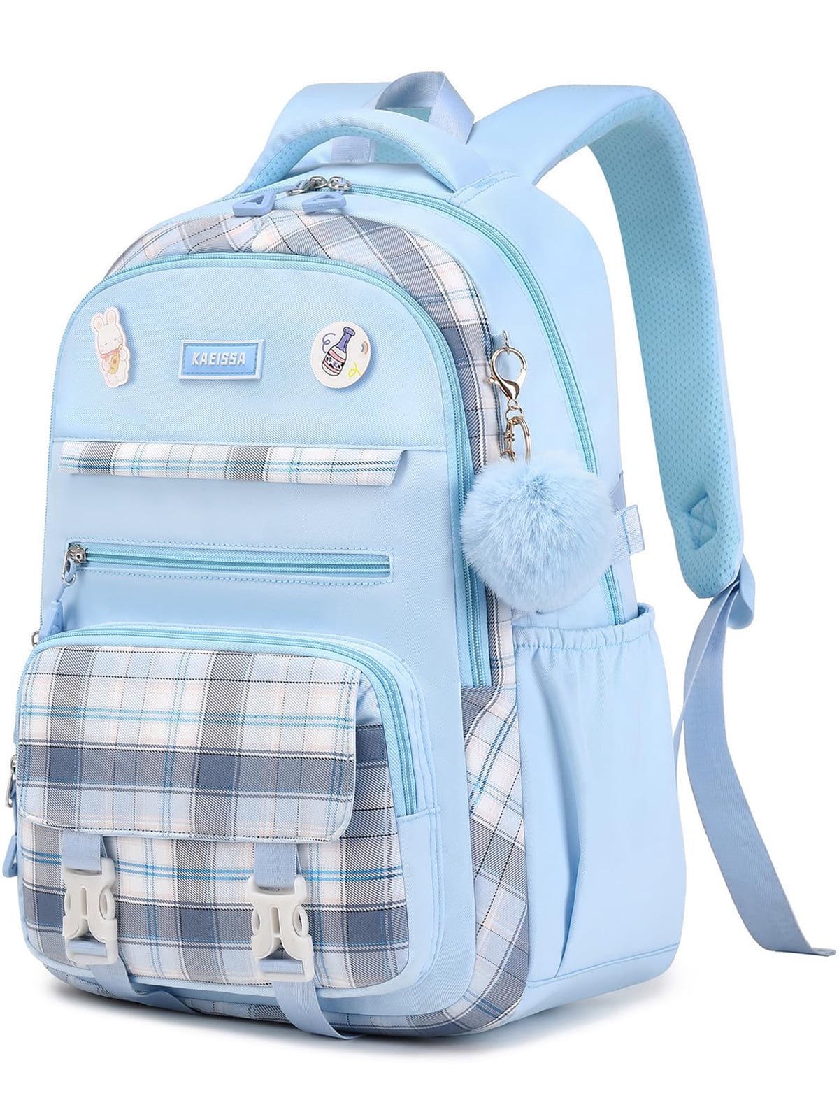 Soda Candy Girls Backpacks for School Kawaii Large Bookbag with Multiple Compartments Lightweight Casual Daypack for Teen Girls Primary Elementary Middle School College, Age 6-14, Blue