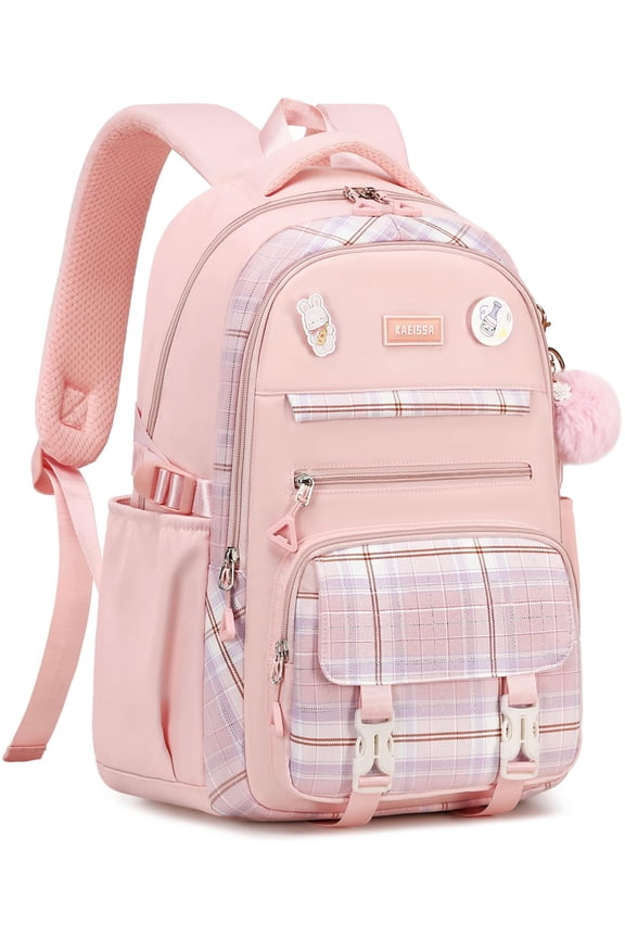 Backpacks for School Kawaii Backpacks Multiple Pockets School Book Bags for School, Age 6-14, Pink