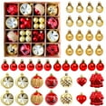 thumbnail image 1 of Soda Candy Christmas Ball Ornaments for Christmas Decorations, 42 Pieces Xmas Tree Shatterproof Christmas Tree Balls Ornaments with Hanging Loop for Holiday Wedding Party, Red Gold, 1 of 6