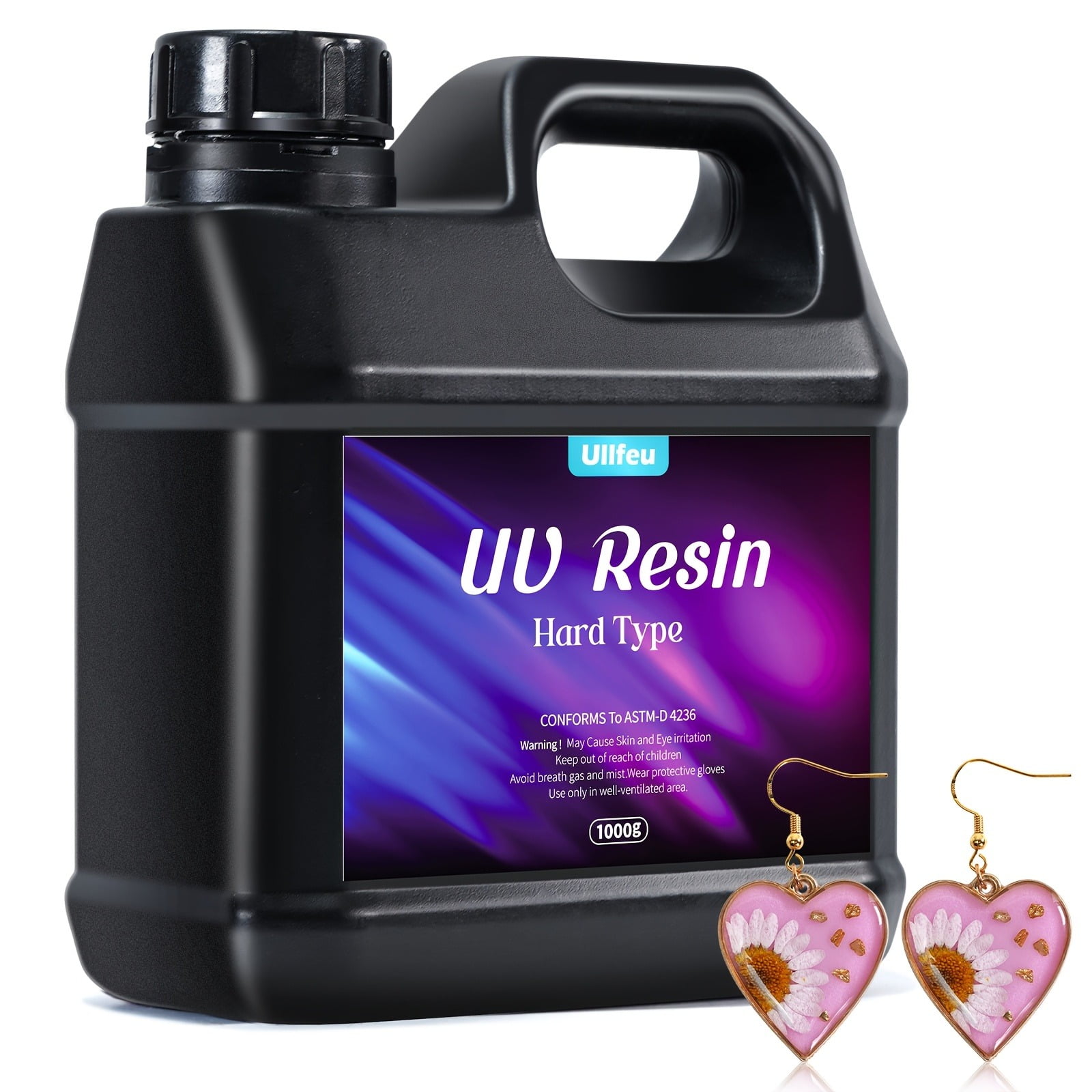 JANCHUN High Viscosity Resin 1000g Extra Large Capacity Hard Resin Upgraded Formula Clear Fast Curing Resin for DIY Jewellery Making, Craft Decorating, Crafts Making, Casting And Coating Hard Clear.