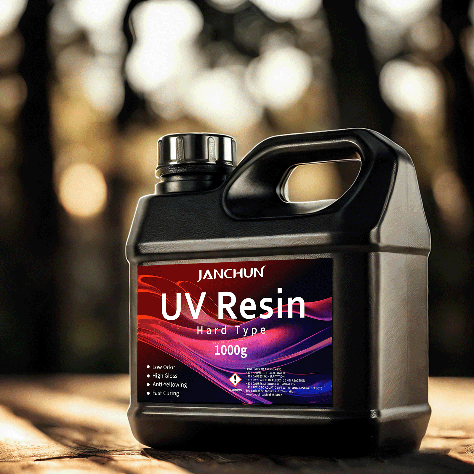 JANCHUN High Viscosity Resin 1000g Extra Large Capacity Hard Resin Upgraded Formula Clear Fast Curing Resin for DIY Jewellery Making, Craft Decorating, Crafts Making, Casting And Coating Hard Clear.