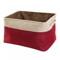 thumbnail image 1 of JANDEL Cover-less Cotton and Linen Double-layer Storage Box Canvas Clothes Toy Car Storage Compartment Wine Red Large, 1 of 6