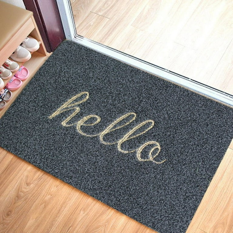 JANDEL Hello/welcome Entrance Door Mats No Odor Durable Anti-Slip Rubber  Back Front Doormat With Shoes Scraper for Indoor Outdoor Entry Garage Patio  High Traffic Areas Shoe Rugs 