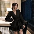thumbnail image 1 of JANDEL Loose Casual Long-sleeved High-waist Dresses Fashion Trend Solid Color Women's Dress, Black XL, 1 of 10