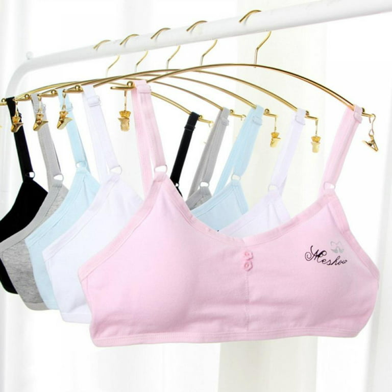 Teenage Kids Girls Training Bra Cotton Breathable Sports Underwear Solid  Casual