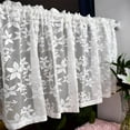 thumbnail image 1 of JANDEL White Lace Short Curtain for Kitchen Window Jacquard Floral Sheer Curtain Valance for Small Window Rod Pocket Top Tulle 1 Piece (41 Inch Wide, 17 Inch Long), 1 of 6