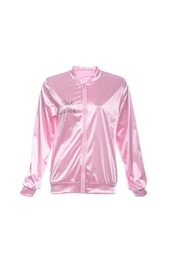 Women Pink Long Sleeve Tops Casual Letter Print Jacket Coat
