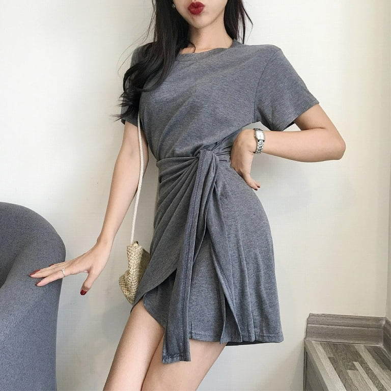 Copy of Slim O-Neck Short Sleeve Solid Cotton Dresses Copy of Slim O-Neck Short Sleeve Solid Cotton Dresses