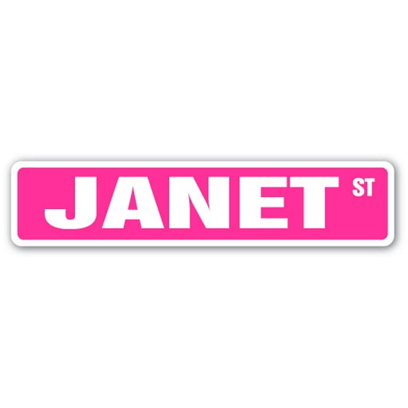 JANET Street Sign Childrens Name Room Sign | Indoor/Outdoor |  36" Wide