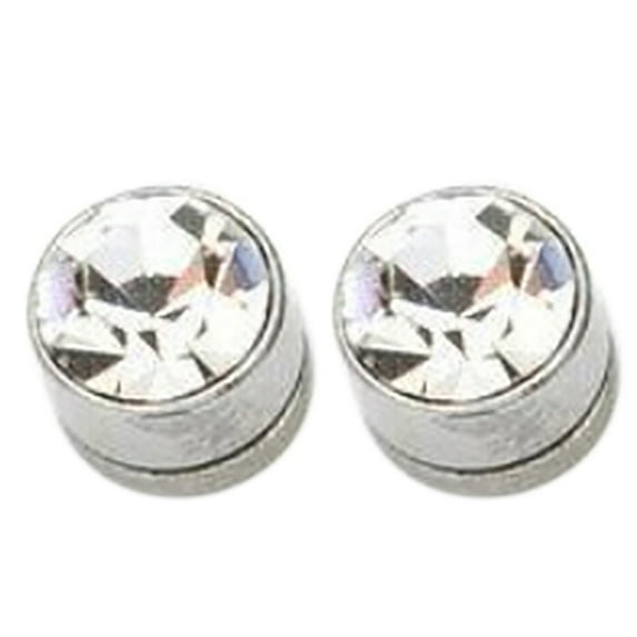 JANGSLNG 1 Pair Iron Eardrops Strong Magnetic Health Pierced Round Magnetic Iron Eardrops Earrings Gift for Women