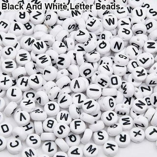 litthing 1200 pieces a-z letter beads 6mm cube sorted alphabet beads and  black acrylic letter bead kit vowel letter beads for jeweller