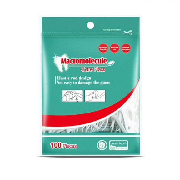 JANGSLNG 100Pcs/Set Dental Floss Stick Anti-Slip Precise Cleaning Lightweight Ultra Thin Toothpicks Floss for Adult