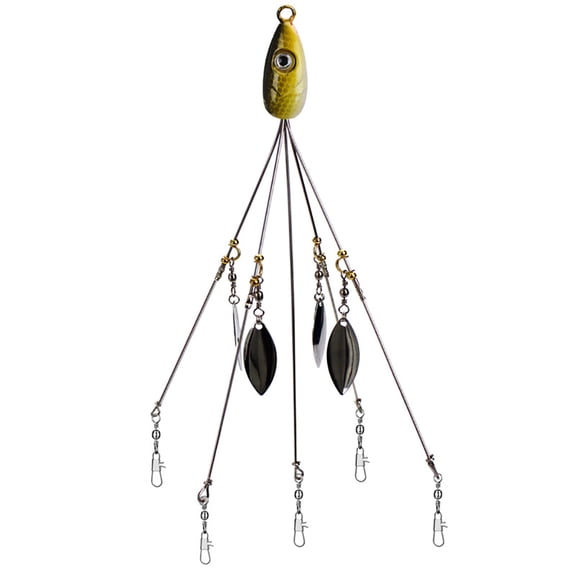 JANGSLNG 18g 5 Arm Alabama Rig Head Umbrella Fishing Group Lures Bass Swimming Baits