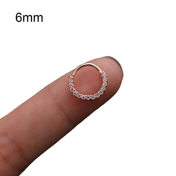 JANGSLNG 1Pc Women Cubic Zirconia Inlaid Hoop Nose Ring Huggie Earring Piercing Jewelry