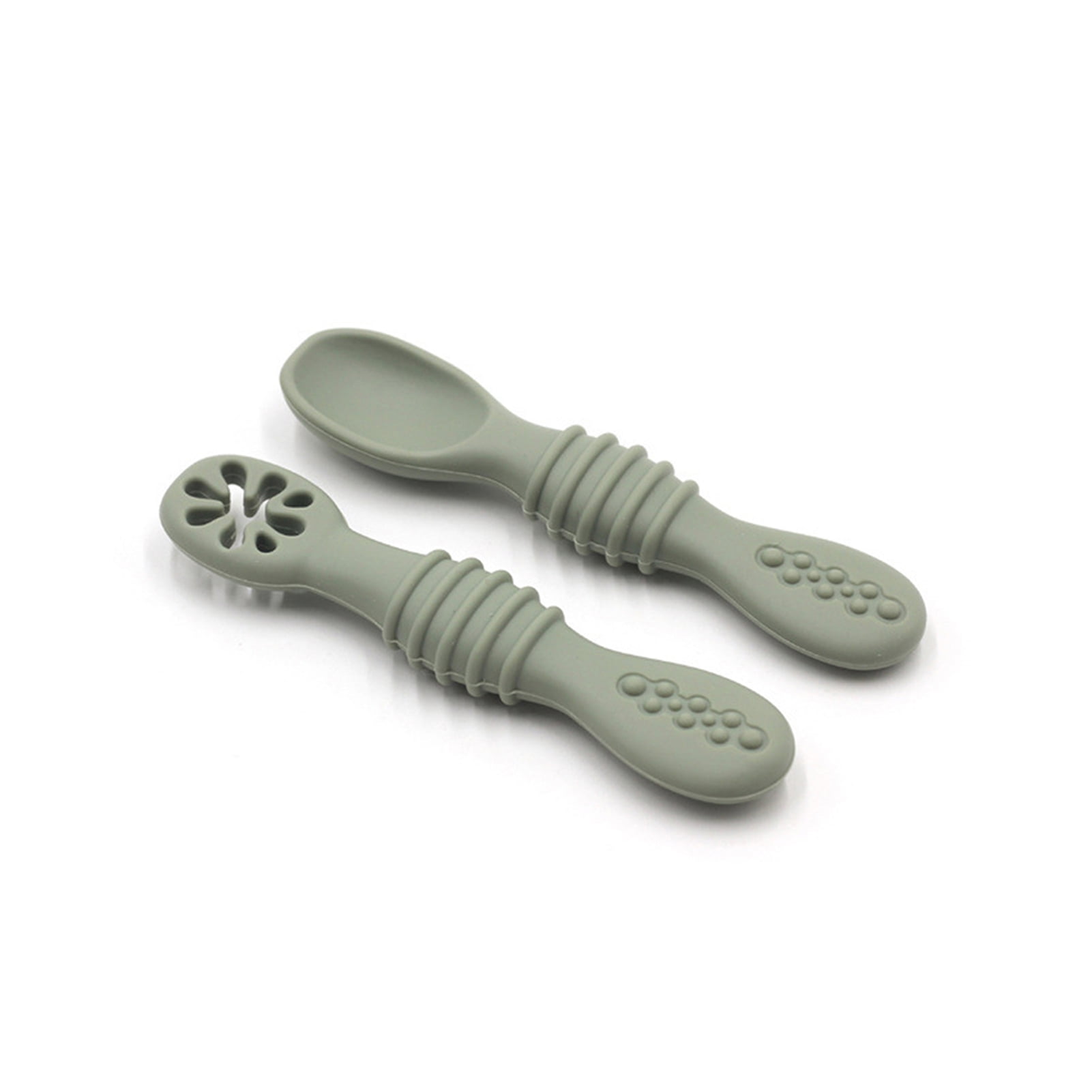 JANGSLNG 1Set Baby Spoon Food Grade Non-deformable Silicone Toddler ...