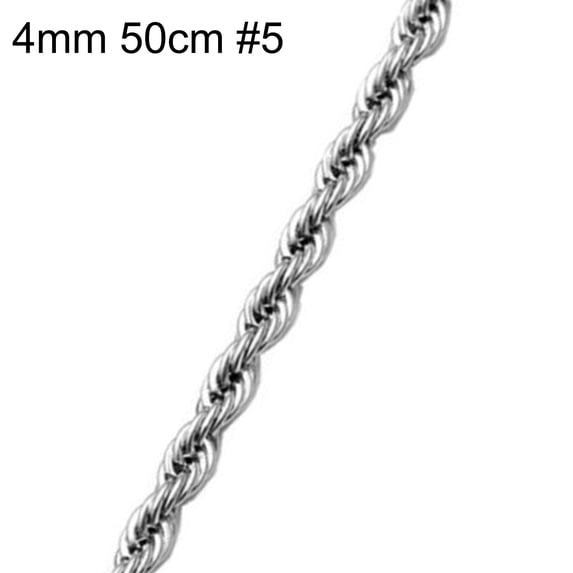 JANGSLNG 2-9mm Men's Women's Stainless Steel Silver Plated Twist Link Chain Necklace