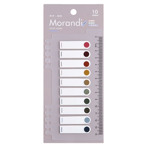 JANGSLNG 200Pcs Index Tab with Ruler Scale Self-adhesive Writable Waterproof Page Marker Sticky Classify Files Bookmark School Supplies