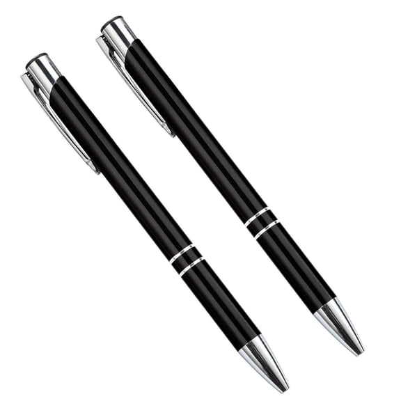 JANGSLNG 2Pcs Ballpoint Pen Black Ink Retractable Plastic Medium Point Advertising Pen for Students