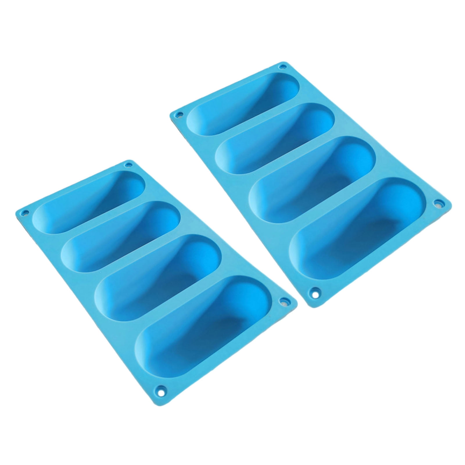 JANGSLNG 2Pcs Hot Dog Bun Pan Mold Silicone Hot Dog Bun Molds Nonsticky Heatproof Baking Pan