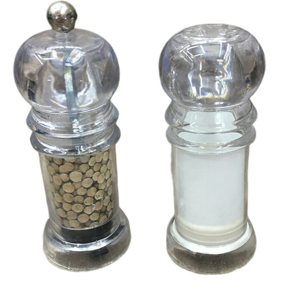 JANGSLNG 2Pcs Manual Salt Spice Pepper Mill Grinder Seasoning Cruet Home Kitchen Tool