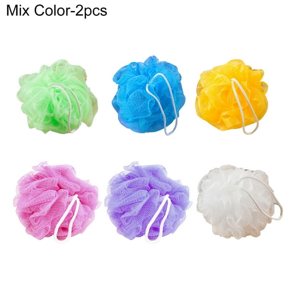 JANGSLNG 2Pcs Practical Rich Foam Bath Ball Elastic Quick Dry Nylon Shower Ball for Home