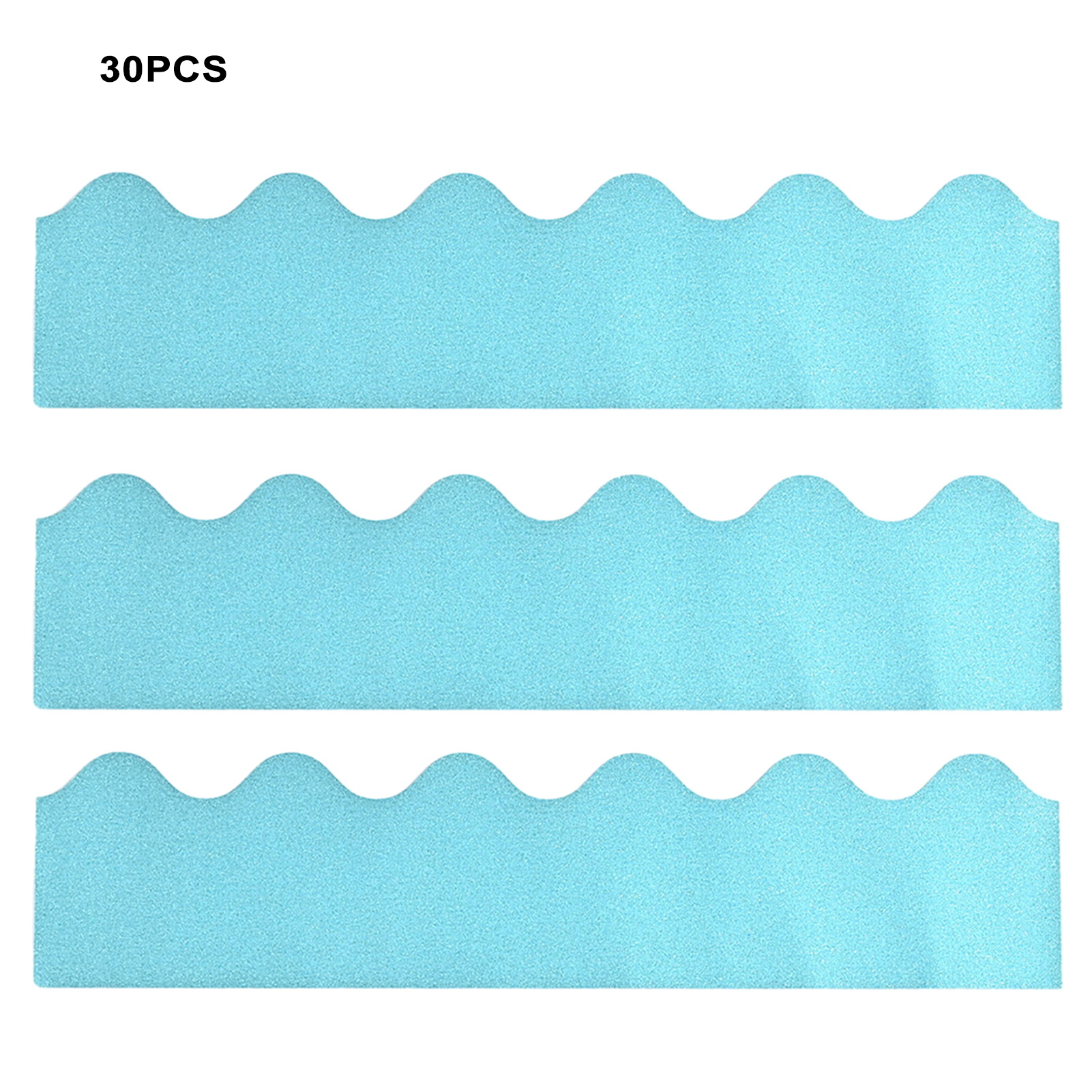 Jangslng 30Pcs Glitter Bulletin Board Border 5 Colors Thick Scalloped Classroom Blackboard