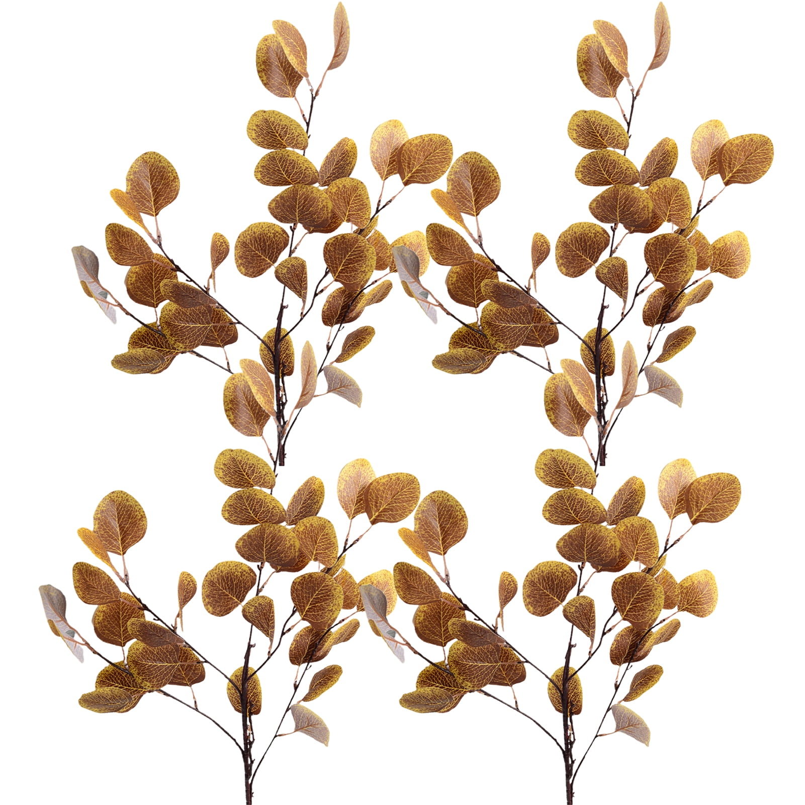 JANGSLNG 4Pcs Fake Leaves Realistic Looking Clear Veins Natural Color