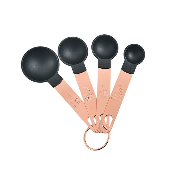 JANGSLNG 4Pcs Measuring Spoon Clear Scale Ring Buckle Comfortable Grip Plastic Food Measuring Scoop Set Kitchen Gadget Home Supplies