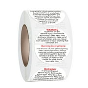 MILIVIXAY 500 Pieces Wax Melt Warning Labels Candle Warning Labels