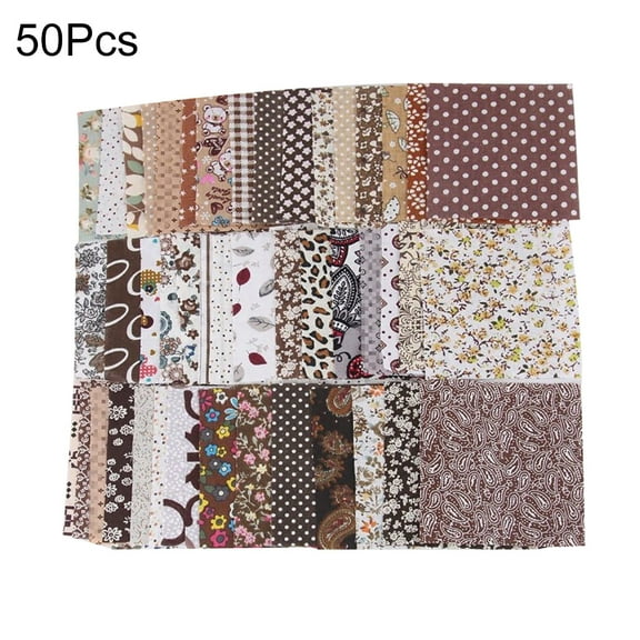 JANGSLNG 50Pcs Cotton Fabric DIY Handmade Patchwork Quilting Sewing Craft Scrapbook Cloth