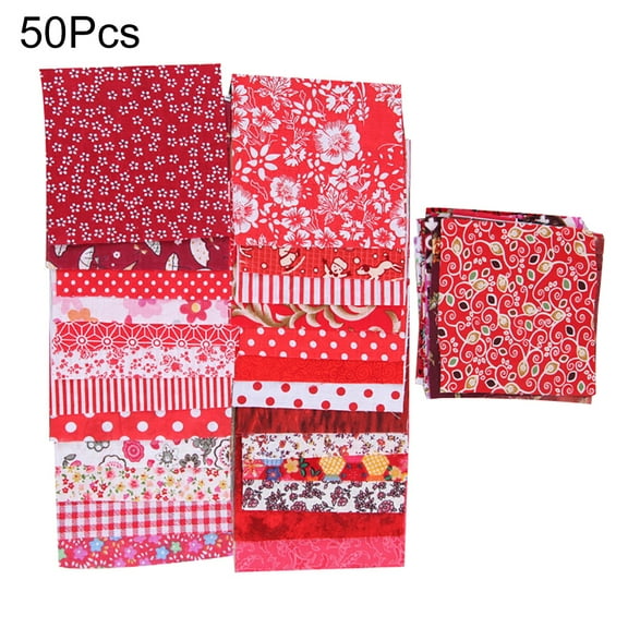 JANGSLNG 50Pcs Cotton Fabric DIY Handmade Patchwork Quilting Sewing Craft Scrapbook Cloth