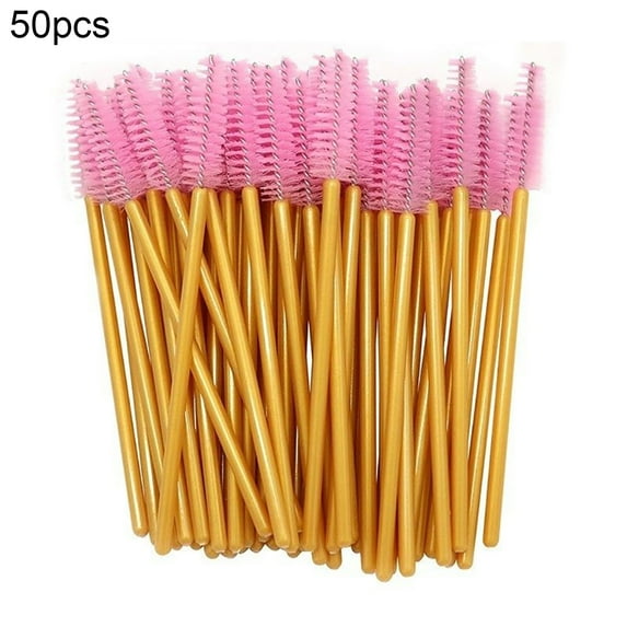 JANGSLNG 50Pcs Disposable Mascara Wands Eyelash Brushes Applicator Makeup Tool Portable