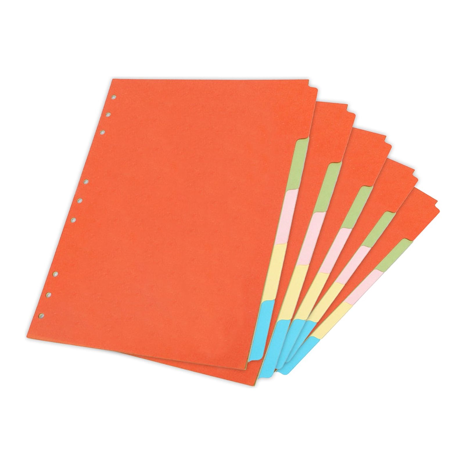 JANGSLNG 5Pcs Index Dividers Antifade Compatible Paper 6ring Folder