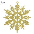 thumbnail image 1 of Jangslng 6Pcs 10cm DIY Artificial Glitter Snowflake Hanging Ornaments Xmas Tree Decor, 1 of 8