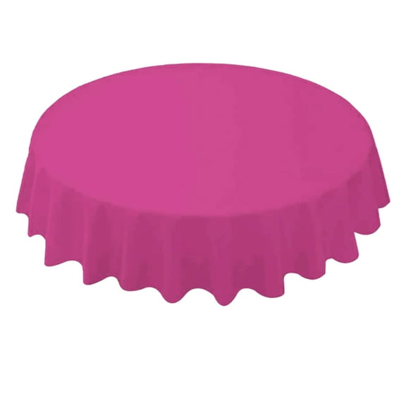 JANGSLNG 84 Inch Round Tablecloth Simple Disposable PE Waterproof Thicker Table Cover Fabric for Home
