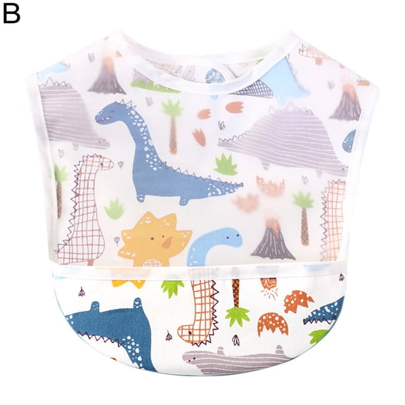 JANGSLNG Baby Adjustable Neckline Waterproof Soft Feeding Bib Food Catcher Eating Apron