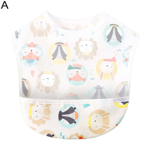 JANGSLNG Baby Adjustable Neckline Waterproof Soft Feeding Bib Food Catcher Eating Apron