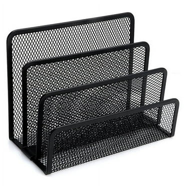 JANGSLNG Black Mesh Letter Sorter Mail Business Document Tray Desk Office File Organiser Holder
