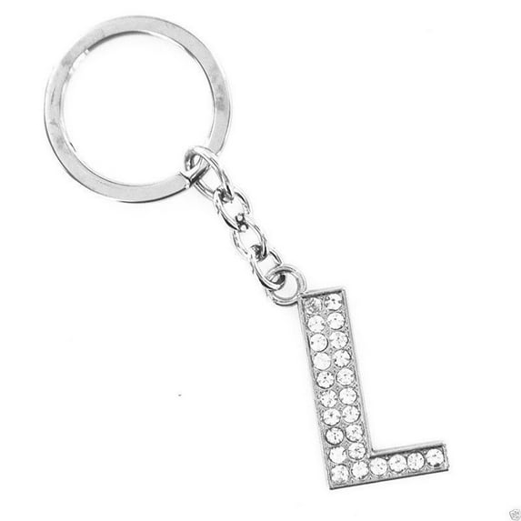 JANGSLNG Bling Alphabet Keyring Initial Letter Unisex Rhinestone Inlaid Keychain Gift