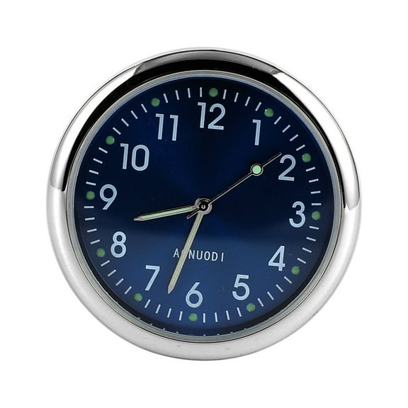 JANGSLNG Car Clock Round Digital Button Battery Operated High/Low Temperature Resistant Noctilucent Car Decoration Adhesive Tiny Dashboard Car Quartz Clock for Automobile